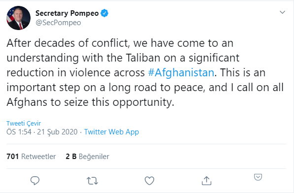 Fotoğraf: Twitter/@SecPompeo