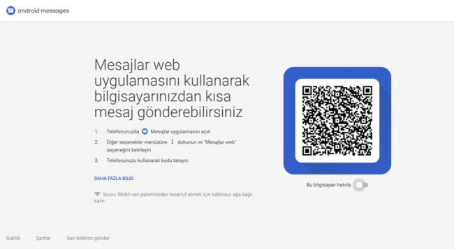 Google Android Mesajlar’ın Web sürümü yayınladı