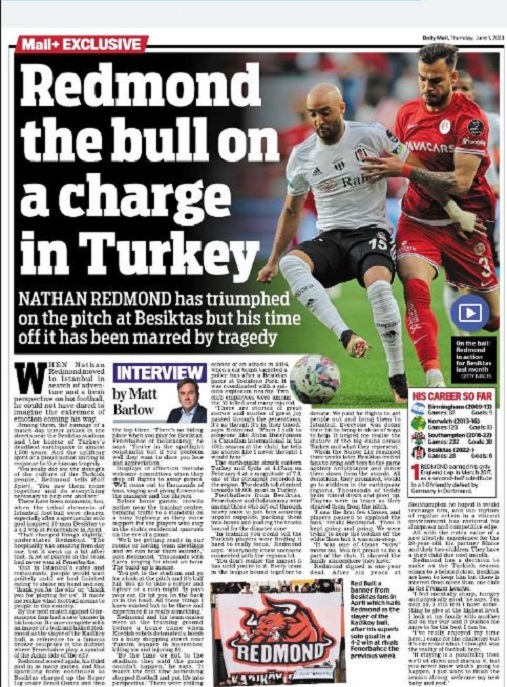 Beşiktaş'ın İngiliz yıldızı Nathan Redmond: Türk halkının gücünü gördünüz