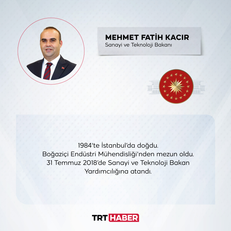 Sanayi ve Teknoloji Bakanı Mehmet Fatih Kacır oldu