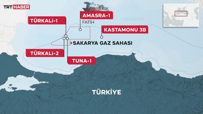 Grafik: TRT Haber - Sakarya Gaz Sahası'nda yer alan kuyular