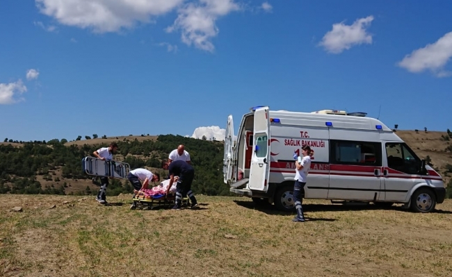 Samsun'da yaşlı kadının imdadına ambulans helikopter yetişti