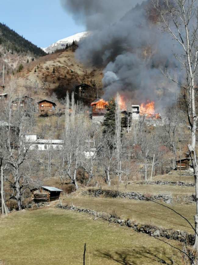 Artvin'de 4 ev, 4 ahır ve 4 samanlık yandı