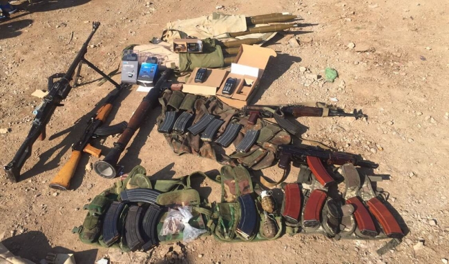 Zeytin Dalı Harekatı'nda teröristlere ait çok sayıda silah ve mühimmat ele geçirildi