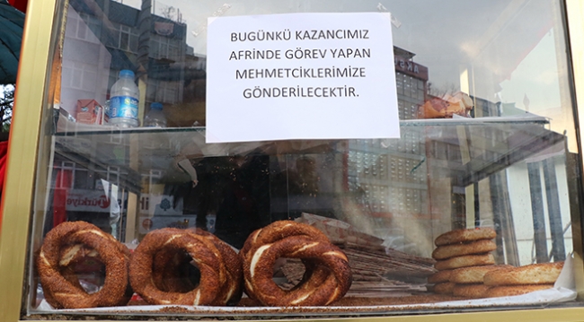 Zonguldaklı simitçi bir günlük hasılatını Afrin'e bağışladı