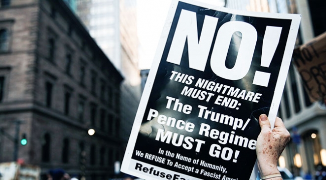 Demokratların kalesi New York'ta Trump protestosu