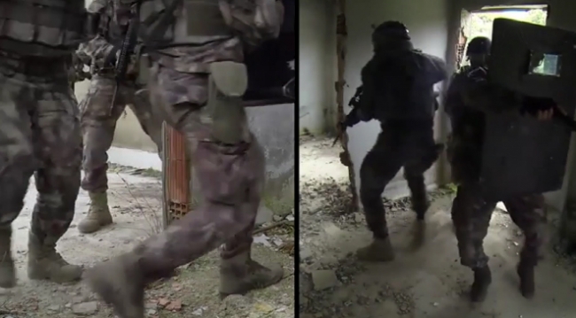 Özel harekat polisinin zorlu tatbikatı nefesleri kesti
