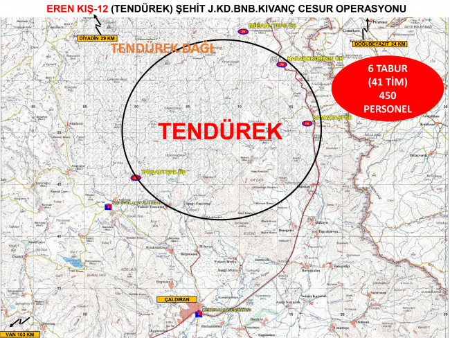 Terör örgütü PKK'ya operasyon: 450 personel katılıyor