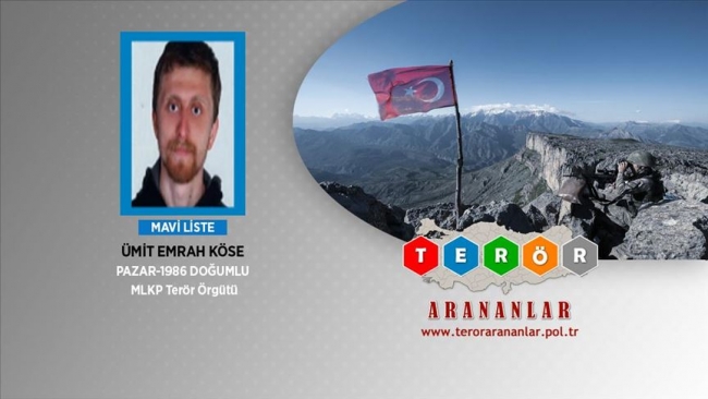 1 milyon 500 bin TL ödülle mavi kategoride aranan terörist yakalandı