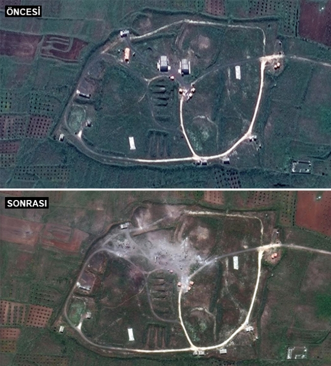 Suriye operasyonunda vurulan tesislerin uydu görüntüleri ortaya çıktı