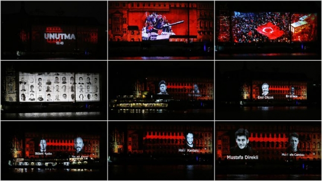 Şanlı direniş Haydarpaşa Garı'nın duvarlarına yansıtıldı