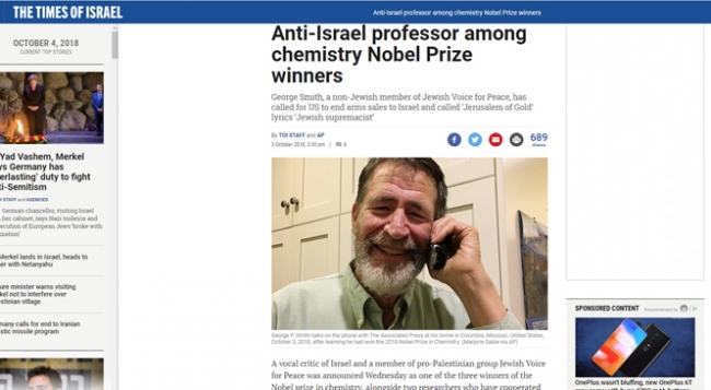 Nobel ödülüne layık görülen profesör İsrail'i rahatsız etti
