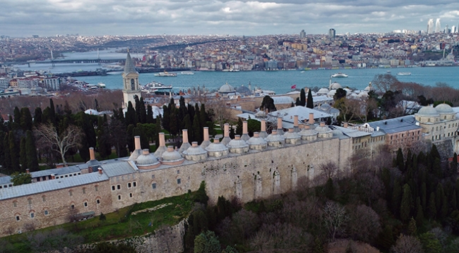 Topkapı Sarayı'ndaki restorasyon çalışmaları havadan görüntülendi
