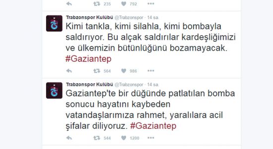 Futbol camiasından terör saldırısına kınama