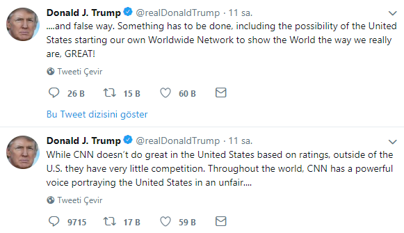Trump ABD'nin kendi haber ağını kurmasını önerdi