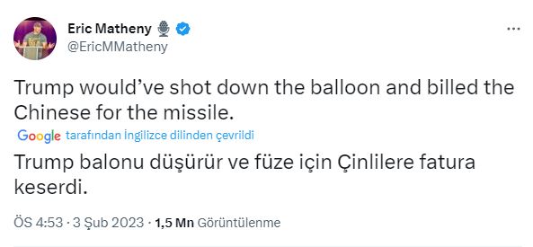 ABD'li halktan "Çin balonu" eleştirisi