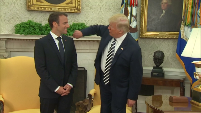 Macron’un ABD ziyaretine ilginç anlar damga vurdu