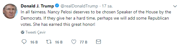 Trump'tan Demokrat meclis üyesine açık destek