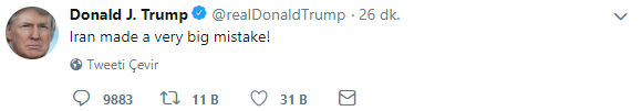 Trump: İran büyük bir hata yaptı