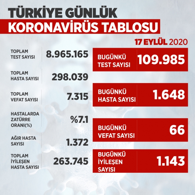 Türkiye'de iyileşenlerin sayısı 263 bin 745'e yükseldi