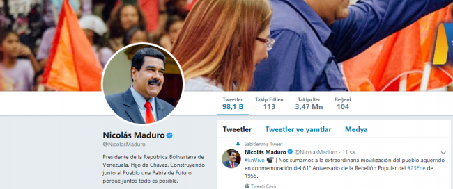 Instagram ve Facebook'un Maduro'nun hesap onayını kaldırdığı iddia edildi