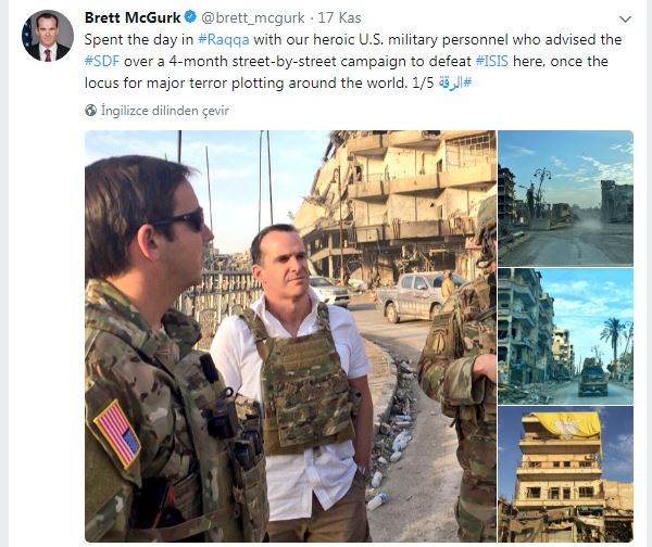 Trump'ın özel temsilcisi McGurk, Rakka'yı ziyaret etti