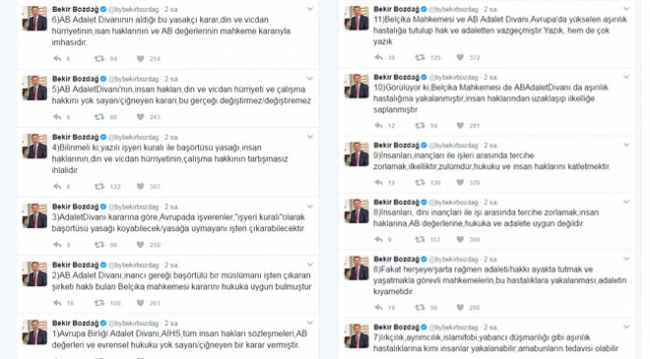 Bozdağ'dan AB'nin skandal başörtüsü yasağına sert eleştiri
