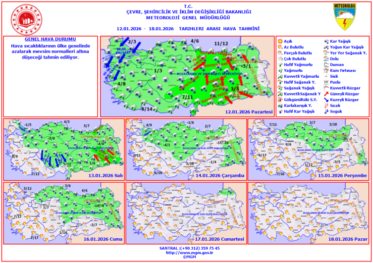 41 il için "sarı" uyarı: Fırtına, çığ ve kuvvetli yağışa dikkat