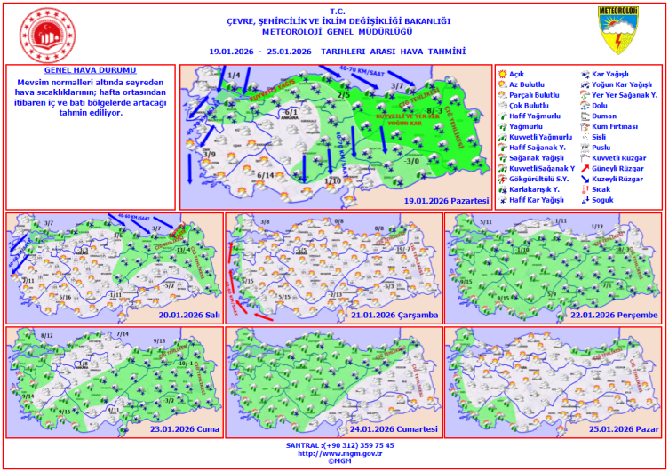Yurdun iç ve batısında sıcaklıklar artacak