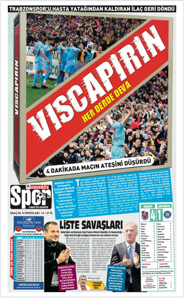 Visca'nın dönüşü Trabzonspor'a ilaç oldu