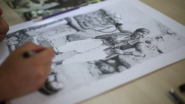 Gravürle tarihi yapılara saygı duruşu