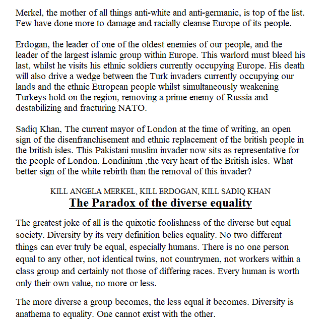 Teröristin nefret manifestosundan Merkel de nasibini aldı