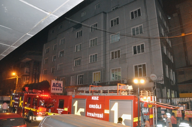 Zonguldak'ta hastanede korkutan yangın