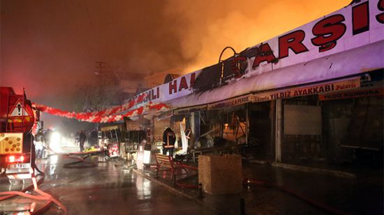 Ankara Osmanlı Halk Pazarı'nda yangın