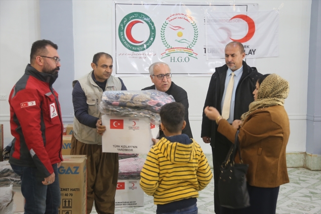 Türk Kızılayından Halepçe'deki ihtiyaç sahiplerine kış yardımı