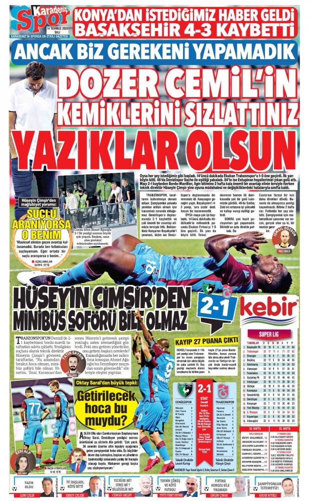 Yerel basından Trabzonspor'a tepki