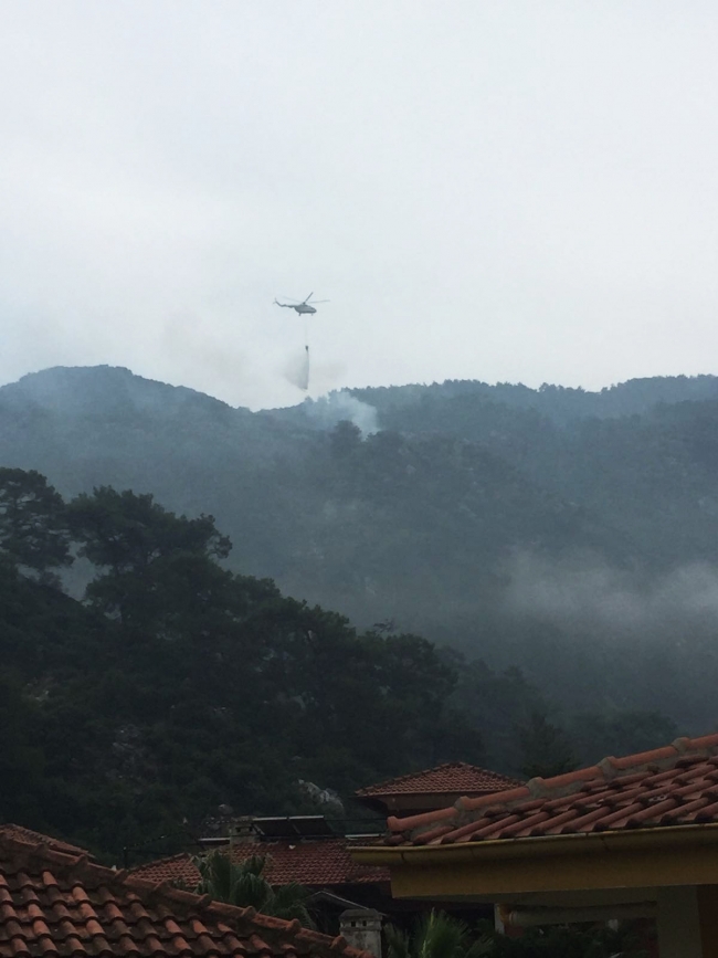 Marmaris'te düşen yıldırım ormanı yaktı