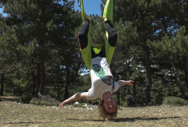 Köyde yoga ve fitness'le stres atıyorlar