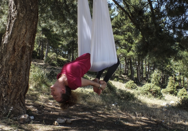 Köyde yoga ve fitness'le stres atıyorlar