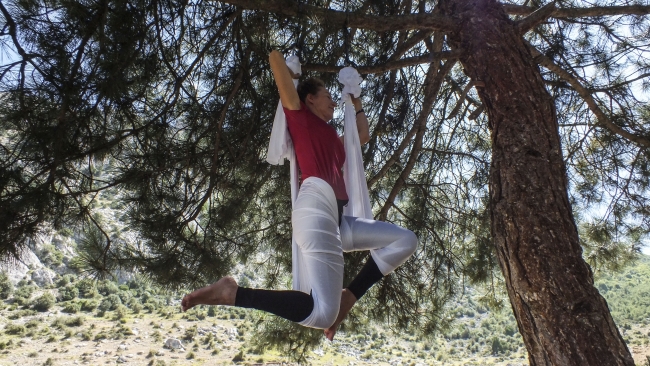 Köyde yoga ve fitness'le stres atıyorlar