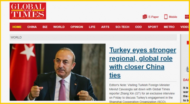 Dışişleri Bakanı Çavuşoğlu’nun ziyareti Çin basınında