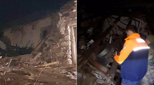 Siirt'te aşırı yağış nedeniyle bir ev çöktü