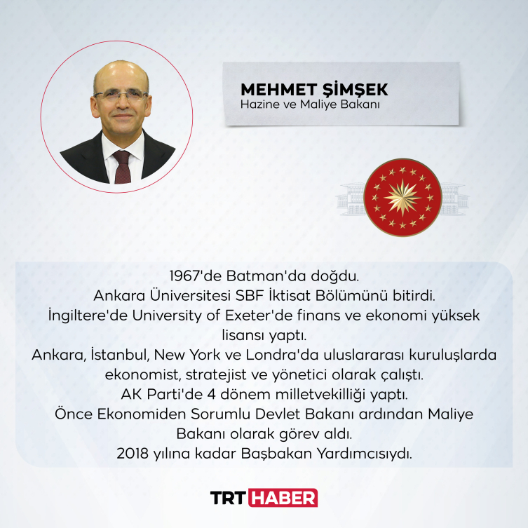 Hazine ve Maliye Bakanlığı görevine Mehmet Şimşek getirildi