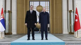Sırbistan Cumhurbaşkanı Vucic Beştepe'de resmi törenle karşılandı