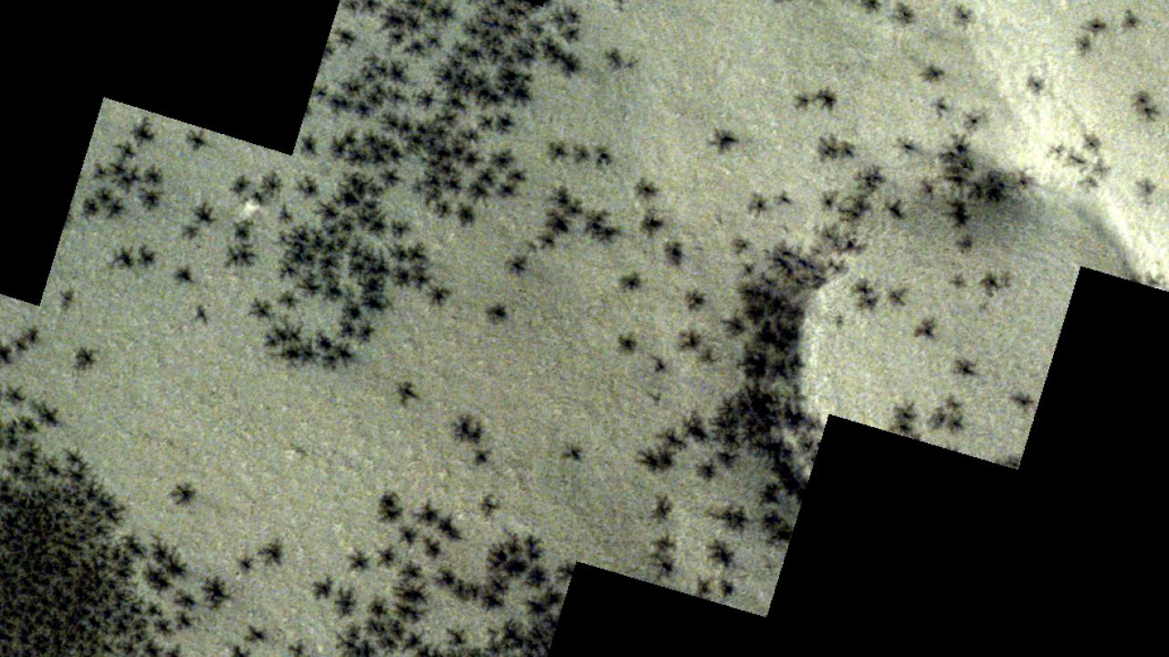 Mars&#039;ta örümceğe benzeyen madde toplulukları gözlemlendi