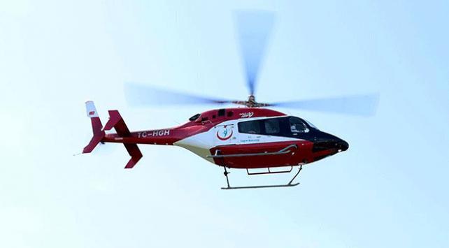 Samsun'da yaşlı kadının imdadına ambulans helikopter yetişti